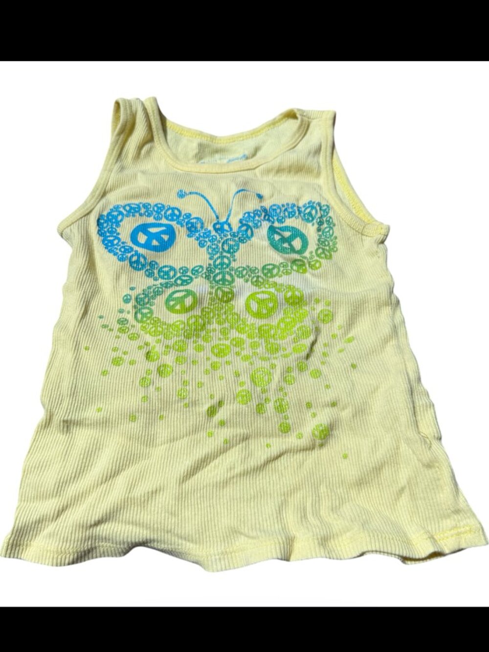 Arizona Peace Butterfly Ribbed Tank Top Girl's Size Medium
